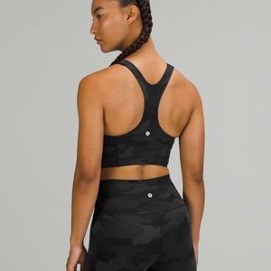 NWT WUNDER TRAIN LONGLINE BLACK CAMO LULULEMON SPORTS BRA SIZE 4